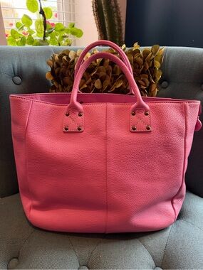 Gap Bubblegum Pink Leather Tote Bag